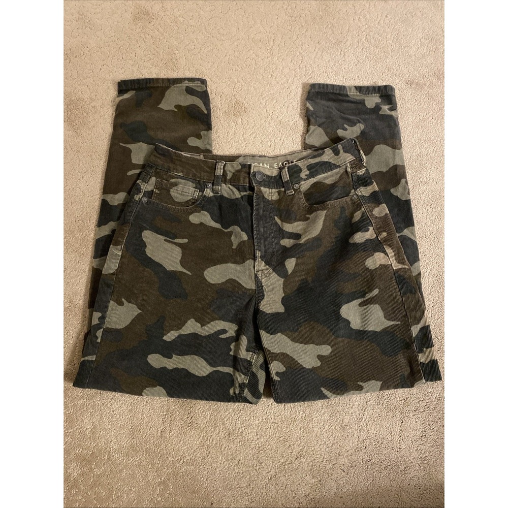 AMERICAN EAGLE‎ SUPER STRETCH MOM JEANS CAMO CORDUROY SIZE 6 REGULAR